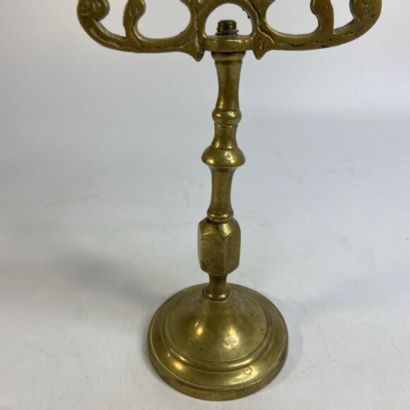 Vintage Solid Brass Lion of Judah Candelabra 3 Candle Holder Jewish Sabbath 11in - Picture 3 of 6